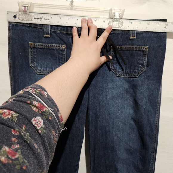 Vintage Y2K Abercrombie and Fitch Lace-Up Boot Cut Jeans Sz 10. - Picture 6 of 8